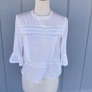 Zara trf collection blouse w/ lace detail